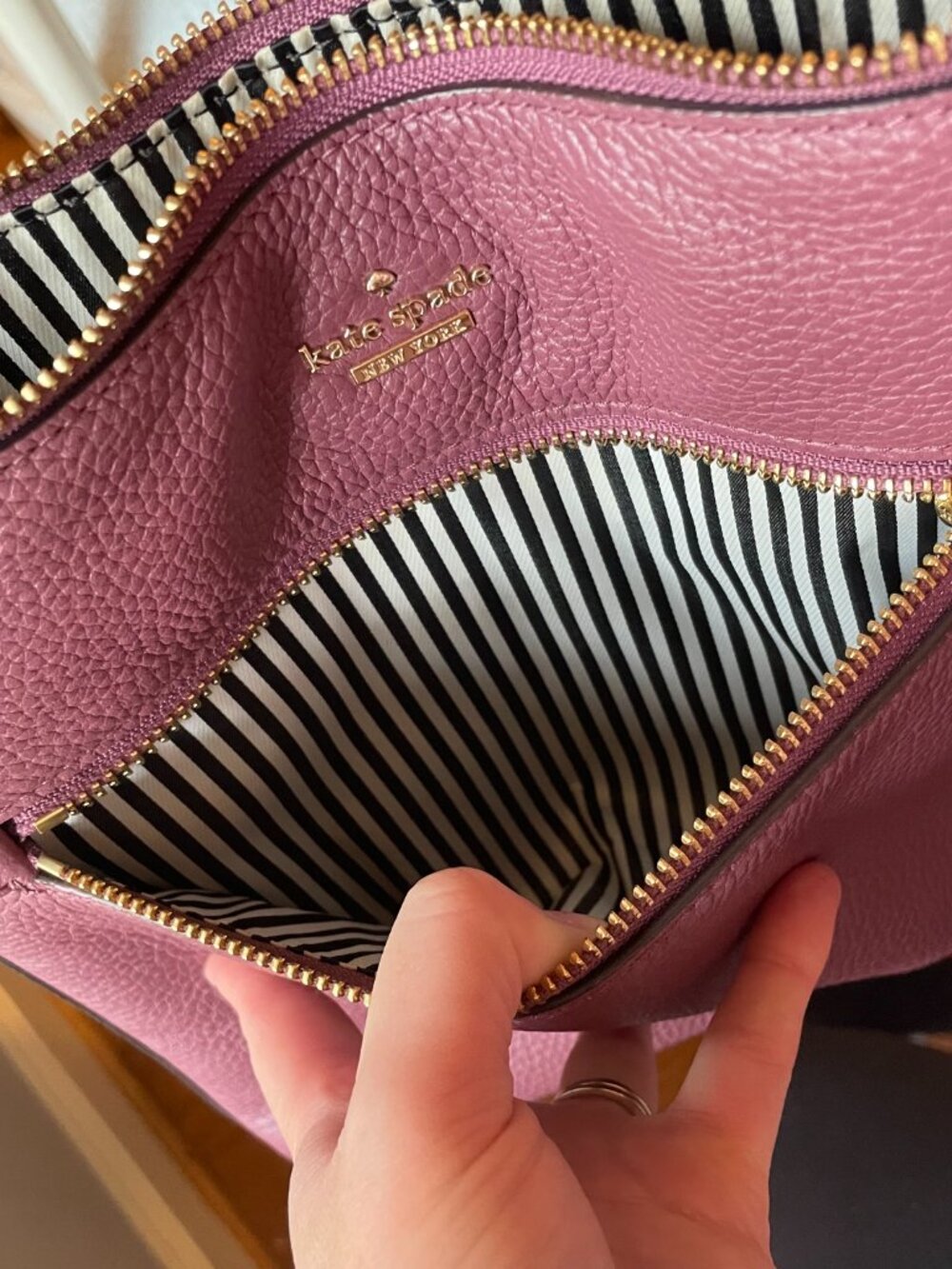 Kate Spade Deep Plum Pebbled Leather Crossbody - Picture 6 of 9
